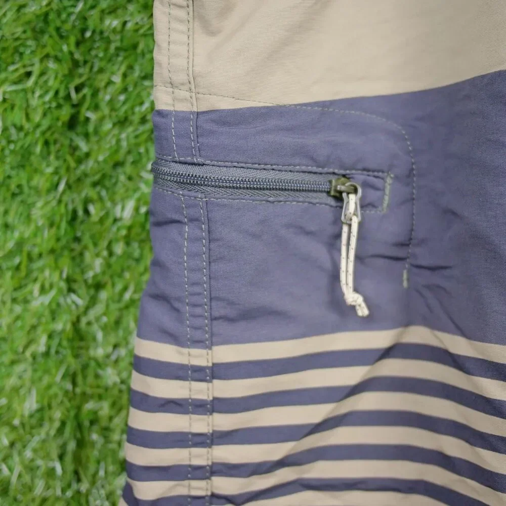Patagonia Striped Board Shorts Gray/Beige/Olive - Men's Size 40